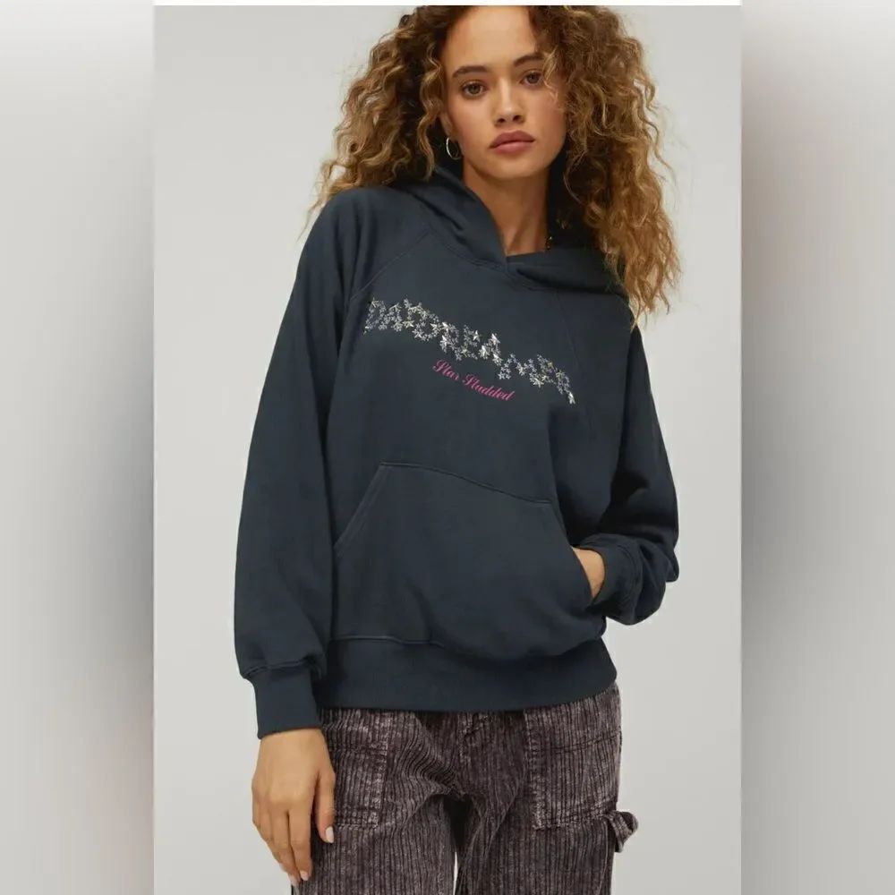 Daydreamer Star Studded Hoodie Grunge Sweatshirt small. NWT